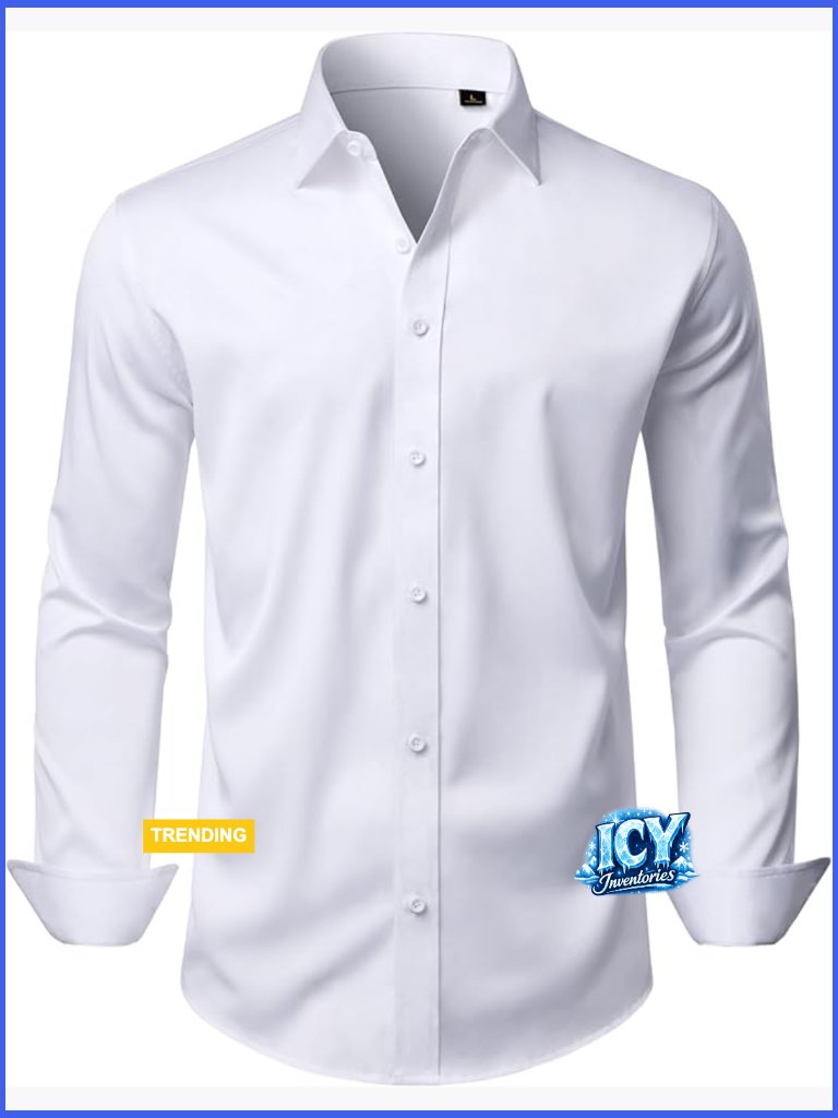 Wrinkle Free Stretch Button Down Dress Shirt Long Sleeve